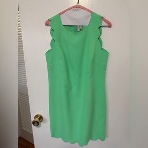 JCrew, Green Sleeveless Scalloped Dress, size 4